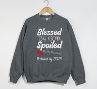 Load image into Gallery viewer, Blessed By God, Spoiled By My Husband - Wife Sweatshirt
