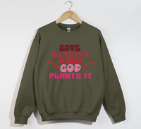 Load image into Gallery viewer, Love Blooms Where God Plants It - Sweatshirt

