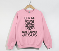 Load image into Gallery viewer, Feral But Loves Jesus - Christian Sweatshirt
