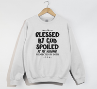Load image into Gallery viewer, Blessed By God, Spoiled By My Husband - Wife Sweatshirt
