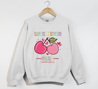 Load image into Gallery viewer, Love Never Fails - 1 Corinthians 13:8 Christian Sweatshirt
