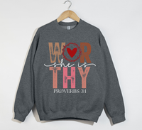 Load image into Gallery viewer, She Is Worthy - Christian Sweatshirt