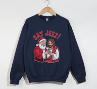 Load image into Gallery viewer, Say Jeez! - Funny Christmas Sweatshirt