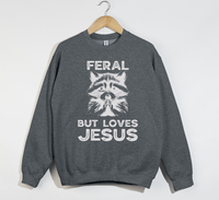 Load image into Gallery viewer, Feral But Loves Jesus - Christian Sweatshirt
