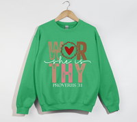 Load image into Gallery viewer, She Is Worthy - Christian Sweatshirt