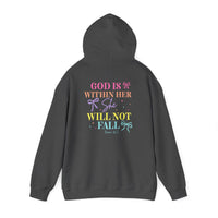 Load image into Gallery viewer, God Is Within Her Hoodie, Comfort Colors Shirt, Christian Bible Verse Sweatshirt, Coquette Jesus, Faith Based Christian Sweatshirt