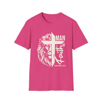 Load image into Gallery viewer, Man of Faith, Jesus Lion Cross Shirt, Christian Tee, Bible Verse Shirt, Unisex Tee, Christian Gift
