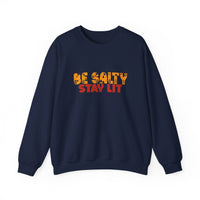 Load image into Gallery viewer, Be Salty Stay Lit, Christian Sweatshirt, Faith Inspired Shirt, Christian Humor, Funny Christian