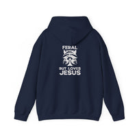 Load image into Gallery viewer, Feral But Loves Jesus - Christian Hoodie
