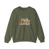 Load image into Gallery viewer, Fall for Jesus Sweatshirt, He Never Leaves, Christian Unisex Faith Pullover
