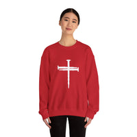 Load image into Gallery viewer, Nail Cross Christian Sweatshirt, Unisex Faith Hoodie, Religious Graphic Pullover Gift
