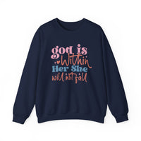 Load image into Gallery viewer, God Is Within Her, She Will Not Fall, Cute Christian Women's Sweatshirt, Pastel Comfort Colors, Bible Verse Shirt