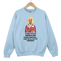 Load image into Gallery viewer, Saint Nicholas Funny Meme Print - Unisex Dark Sweatshirt
