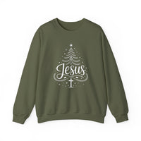 Load image into Gallery viewer, Christmas Jesus Sweatshirt, True Reason for the Season, Christian Tree, Holiday Gift for Believers