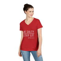 Load image into Gallery viewer, Be Salty Stay Lit - Women's V-Neck Tee