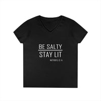 Load image into Gallery viewer, Be Salty Stay Lit - Women's V-Neck Tee