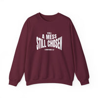 Load image into Gallery viewer, Still a Mess Still Chosen, Christian Bible Verse Sweatshirt, 1 Corinthians 1:27, Christian Religious Gift
