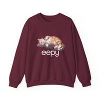 Load image into Gallery viewer, Cute Eepy, Cat Sweatshirt, Cozy Sleeping Cat, Unisex Pullover for Cat Lovers
