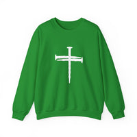 Load image into Gallery viewer, Nail Cross Christian Sweatshirt, Unisex Faith Hoodie, Religious Graphic Pullover Gift
