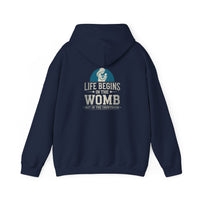 Load image into Gallery viewer, Life Begins In The Womb Not In The Courtroom - Unisex Hoodie
