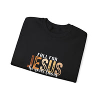 Load image into Gallery viewer, Fall for Jesus Sweatshirt, He Never Leaves, Christian Unisex Faith Pullover
