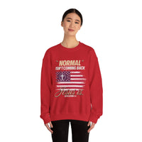 Load image into Gallery viewer, Normal Isn&#39;t Coming Back, Jesus Is Unisex Sweatshirt Religious Crewneck Jumper, Christian Apparel, Inspirational Clothing, Cozy Religious
