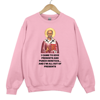 Load image into Gallery viewer, Saint Nicholas Funny Meme Print - Unisex Dark Sweatshirt
