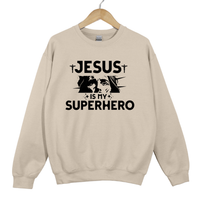Load image into Gallery viewer, Jesus Is My Superhero, Faith Easter Sweatshirt, Cross Shirt, Resurrection Christian Faith