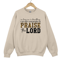 Load image into Gallery viewer, Christian Praise Sweatshirt, As Long As Im Breathing, Ive Got a Reason to Praise the Lord, Faith Shirt