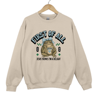 Load image into Gallery viewer, First of All Jesus Thinks I'm a Delight - Funny Christian Frog Coffee Shirt