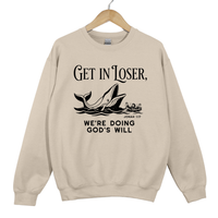 Load image into Gallery viewer, Get In Loser We're Doing God's Will, Jonah and the Whale, Christian Humor, Faith Shirt, Funny Bible Verse Gift