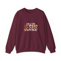 Load image into Gallery viewer, Fall for Jesus Sweatshirt, He Never Leaves, Christian Unisex Faith Pullover
