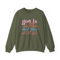 Load image into Gallery viewer, God Is Within Her, She Will Not Fall, Cute Christian Women's Sweatshirt, Pastel Comfort Colors, Bible Verse Shirt