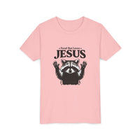 Load image into Gallery viewer, Feral But Loves Jesus Youth Short Sleeve Tee - Fun &amp; Faith-Inspired T-Shirt
