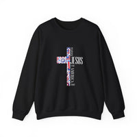 Load image into Gallery viewer, She Loves Jesus and America Too Shirt, Patriotic Christian Cross Tee, Faith and Freedom Women's T-Shirt, Religious USA Gift