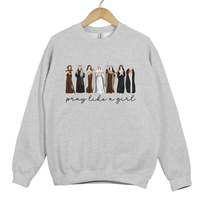 Load image into Gallery viewer, Pray Like a Girl - Catholic Women of Faith Sweatshirt
