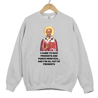 Load image into Gallery viewer, Saint Nicholas Funny Meme Print - Unisex Dark Sweatshirt
