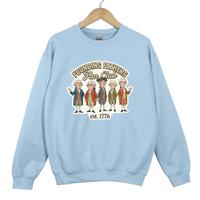 Load image into Gallery viewer, Founding Fathers Fan Club Sweatshirt, Patriotic 1776 Vintage Style Crewneck, American History Gift, USA Patriotic Pullover