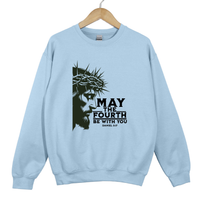 Load image into Gallery viewer, May The Fourth Be With You, Daniel 3:17 Faith Shirt, Jesus Crown of Thorns Shirt, Christian Sweatshirt, Christian Easter Gift