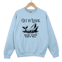 Load image into Gallery viewer, Get In Loser We're Doing God's Will, Jonah and the Whale, Christian Humor, Faith Shirt, Funny Bible Verse Gift