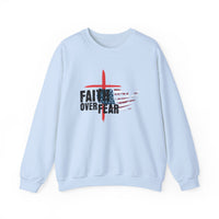 Load image into Gallery viewer, Faith Over Fear, American Flag Shirt, Patriotic Christian Shirt, Faith Cross Shirt, USA Shirt, America Sweatshirt