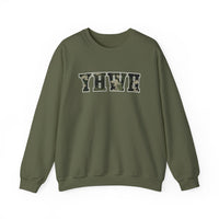 Load image into Gallery viewer, YHWH Camo Sweatshirt, Every Breath Speaks His Name Shirt, Preppy Christian Faith, YHWH Lungs, Faith Church Sweatshirt
