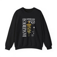 Load image into Gallery viewer, She's Armed and Dangerous, Christian Sweatshirt, Bible Verse Sweater, Women Shirt, Ephesian 6:17