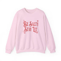 Load image into Gallery viewer, Be Salty Stay Lit, Christmas Sweatshirt, Funny Christian Holiday Sweatshirt, Light of the World, Bible Verse Shirt