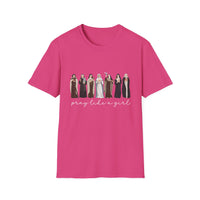 Load image into Gallery viewer, Pray Like a Girl - Catholic Women of Faith 100% Cotton Softstyle Tee