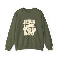Load image into Gallery viewer, Jesus Loves You Bro, Christian Sweatshirt, Funny Christian Gift, Faith Shirt, Men's Shirt
