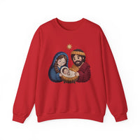 Load image into Gallery viewer, Nativity Christmas Sweatshirt, Holy Family, Jesus Shirt, Christmas Gift, Cozy Holiday Gift, Cute Xmas Gift