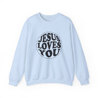 Load image into Gallery viewer, Jesus Loves You, Christian Sweatshirt, Minimalist Christian Gift, Jesus Lover Shirt