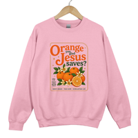 Load image into Gallery viewer, Orange Jesus Saves Sweatshirt - Fall Christian Sweatshirt