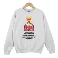 Load image into Gallery viewer, Saint Nicholas Funny Meme Print - Unisex Dark Sweatshirt
